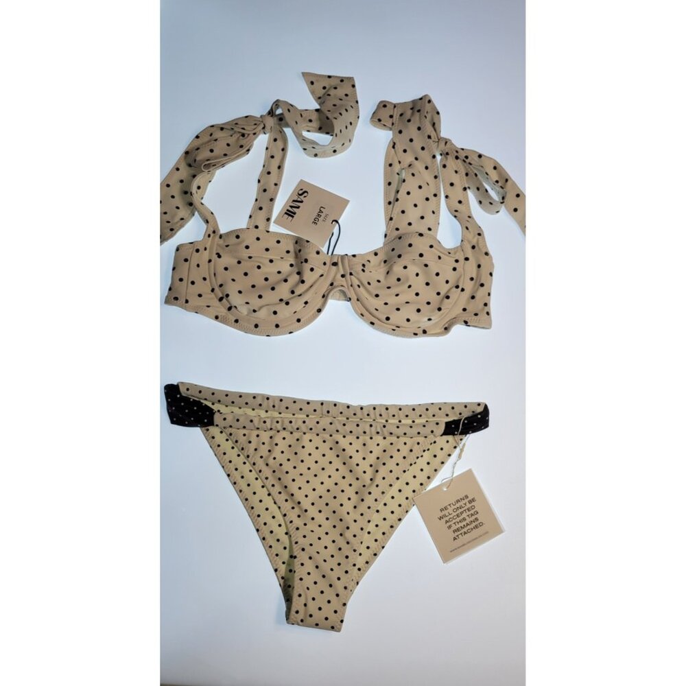 SAME LOS ANGELES 2 PC BIKINY WOMENS The Lady Bra And Rucched Bottom High Weist L